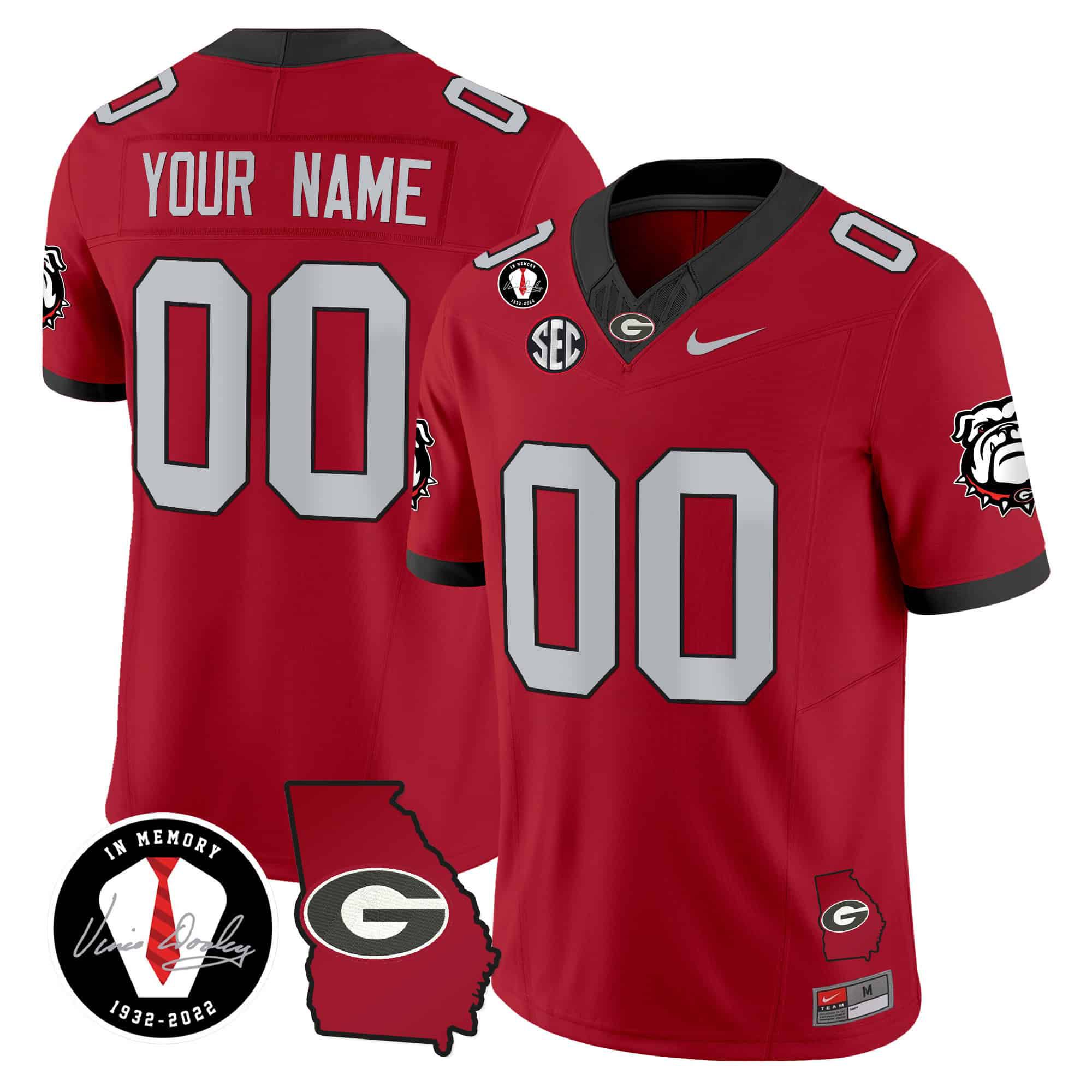 Men Georgia Bulldogs Red 2024 Nike Vapor Custom NCAA Jersey